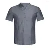 Chemises décontractées pour hommes Hommes Summer Top Solid Color Male Shirt Mid Longueur