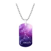 Stainless steel necklace, European and American color printed twelve constellations hanging tag commemorative gift, titanium steel necklace