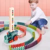 Blocs Domino Train ou construction et jouet d'empilage ensemble de voiture électrique empileur jeu STEM cadeau créatif 230907