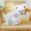 Köpek giyim evcil hayvan tül elbise yıkanabilir güzel işçilik güzel çilek desen kedi prenses günlük giyim