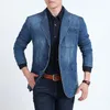 Ternos masculinos 2023 primavera e outono jaqueta casual denim retro casaco fino ajuste elegante moda luxo jaquetas personalizadas