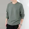 Bluzy męskie 2023 Autumn Youth Fashion Casual Slim Fit Waffle Okrągła szyja sweter