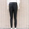 Women's Pants Women Solid Color Skinny Faux Leather Butt-lifted Spring Trousers For Daily Wear