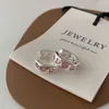 Hoop Earrings Korean Pink Green Zircon Heart For Women Girl Exquisite Sweet Crystal Ear Buckles Aesthetic Jewelry