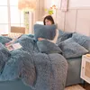 Beddengoedsets Comfortabel Zacht Winter Nertsen Fluweel Kunstbont Dekbedovertrek Sprei Kussenslopen Set Deken Laken