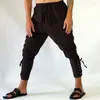 Męskie spodnie streetwear swobodny mężczyźni bawełniane koronki legginsy joggers harajuku elastyczne talii kostki