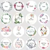 Autres autocollants décoratifs 100pcs bricolage blanc rond autocollant d'étanchéité personnalisé étiquettes imprimées autocollants personnalisésnom de l'entreprise fleur mariage 4cm 230907