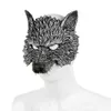 Party Masks Werewolf Half Face Mask for PU Foam lifelike Animal Masquerade Halloween Cosplay Costume Shooting Props Party DIY Decoration x0907