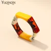 Bangle Trendy Acrylic Fashion Cuff Bracelets Bangles for Women Mix Colors Hexagon Geometric Resin Simple Bracelet Charm Gifts Jewelry 230907