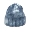 Beanie/Skull Caps Fashion Knitted Warm Hats Autumn Winter Women Color Tie Dye Short Beanie Caps Headwear Hip Hop Streetwear Hats x0907