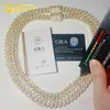 Venda quente passar diamante tester moissanite cubana corrente 925 prata banhado a ouro gelado para fora cubana corrente colar xmtcw