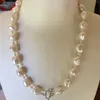 Chains Hand Knotted Beautiful 10-11mm White Baroque Freshwater Cultured Pearl Necklace 45cm 85cm Fashion Jewelry