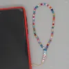 Bracelets à maillons Go2Boho bohémien, accessoires mobiles faits à la main, lettre d'amour, losange coloré, perle de cristal, chaîne de téléphone