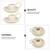 Candle Holders 2 Pcs Ceramic Holder Decorative Handcraft Black Home Desktop Candleholder Accessories Base Stand