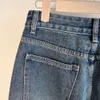 Lowe Original Edition Designer kvalitet Ny broderad päls kant bred ben med hög midja smala mångsidiga byxor tvättbara jeans