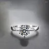 Fedi nuziali Yanleyu 925 color argento gioielli di moda classico 1 carato abbagliante laboratorio creato diamante CZ zircone per le donne