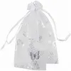 Storage Bags 100Pcs/Lot Organza With Dstring For Rings Earrings Bag Wedding Baby Shower Birthday Christmas Gift Package Drop Deliver Otipt