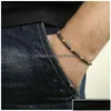 Perlé Nouveau Naturel Irregar Hématite Bracelet Hommes Mode Noir Géométrique Pierre Perles Élasticité Corde Bracelets Pour Femme Homme Persona D Dhow0