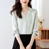 Women's Blouses Elegant Office Lady White Shirts For Women Autumn Simplicity Fashion 2023 OL Style Basic Tops Satin