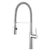 Küchenarmaturen Ly Pull Down Faucet Chrome Sink Mixer Tap Rotation Messing Spring Taps Brush Gold