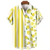 Camicie casual da uomo Camicia hawaiana con frutta 3d Bottone Abbigliamento Magliette oversize a maniche corte Summer Street Per abbigliamento maschile 2023