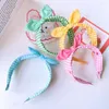 Hårtillbehör Korean Sweet Plaid Hairband Bow Children's Band pannband Blommor Hoop For Kids Girls Baby