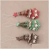 Décoration de fête Nouveau pendentif de Noël en bois créatif étoile à cinq branches flocon de neige cloche arbre suspendu petits ornements décor coloré goutte Dhvkg