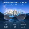 Skibrille Skibrille Antibeschlag Winter Schneesportbrille mit UV-Schutz für Männer Frauen Jugend Wechselobjektiv Snowboardbrille 230907