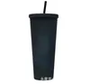 2023 new Many colors 24oz Drinkware Studded Tumbler with Lid and Straw Double Walled Reusable Plastic Tumblers 710ml Matte Iced Coffee Cup