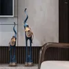Estatuetas decorativas moderna elefante luz luxo criativo resina arte ornamentos decoração de piso grande ao lado do armário tv casa varanda pouso