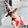 Chapeaux de fête 1pc Halloween bricolage chapeau jouets faits à la main pour enfants enfants dessin animé décoration papier casquette couronne artisanat jouet de noël approvisionnement goutte D DH58D