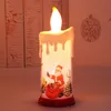 شموع عيد الميلاد تزين ضوء الشمعة LED محاكاة اللهب سانتا كلوز الثلج ليلة 230907