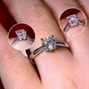 Smyckespåsar syntetiska Moissanite Diamond Mosan Ring för make och hustru.