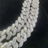 15mm Vvs Moissanite Diamond Sterling Silver 925 White Gold Men Hip Hop Men Jewelry Bling Baguette Moissanite Cuban Link Chain Gdcad