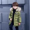 ダウンコート子供冬冬のジャケットボーイの服濃い温かいフード付きコートキッズ冬のティーン服アウター3-14歳r230905