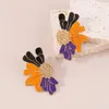 Dangle Küpeler Kore Moda Vintage Alaşım Dropwise Sır Kadınlar Renkli Resim Teknolojisi Çiçek Zarif Mizaç Takı