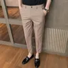 Men's Pants Spring British Business Nine-point Slim Korean Version Of Small Foot Dress Thin Stretch Hanging Casual