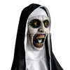 Party Masks The Horror Scary Nun Latex Mask W/Headscarf Valak Cosplay for Halloween Costume Face Masques with Headpiece x0907