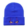 Skull Caps Pennywise Scary Eyes Beanies Embroidered Knitted Hats Winter Keep Warm Hats With Terror Element Suitable for Halloween