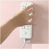 Other Housekeeping Organization Row Plug Holder Power Socket Strip Self-Adhesive Fixator Wall Mounted Fixer Holders For Kitchen Home Dhcry