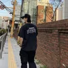 遠いアーカイブwookvibeスモールハイストリート洗浄古い手紙プリント緩んだTシャツを男性用ルーズカップルTシャツ