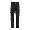 Jeans da uomo Retro American Snow Washed Strappato Uomo Vintage Streetwear Y2k Distrutto Hip-Hop Lungo Pieghettato Denim Jean Pantaloni Per