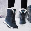 Stivali Scarpe invernali Stivali impermeabili Stivali da neve da donna Stivaletti caldi in peluche per le donne Scarpe invernali femminili Stivaletti Botas Mujer 230907