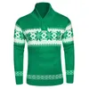 Men's Sweaters 2023 Autumn Winter Snowflake Christmas Sweater Knitted V-Neck Casual Knit Jumpers Pullovers Home Warm Outwear Male