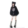 Deeptown Gothic Y2k Hart Hoodie Vrouwen Harajuku Mode Kawaii Oversize Sweatshirt Japanse Stijl Leuke Lange Mouw Tops Vrouwelijke