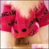 Vêtements de chien Vêtements de chien d'hiver Vêtements de créateurs avec motif de lettre Jacquard Soft Dogs Pull Classic Pet Casual Wear Vêtements Fashio Ott5R