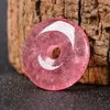 Hänghalsband 4A naturlig jordgubbkvarts säkerhetspänne kristallpärlor för smycken tillverkning