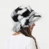 Berets Faux Fur Hat For Women's Elegant Autumn Winter Outdoor Luxury Y2k Party Fisherman Warm Korean Senior Bucket