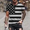 T-shirts pour hommes T-shirt imprimé drapeau 3D été britannique conception européenne chemise créative surdimensionnée mode décontractée Harajuku robe nationale