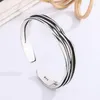 Bangle Retro Wave Gevlochten Armbanden Verzilverd Sieraden Persoonlijkheid Geometrische Prachtige Opening Bangles SL037